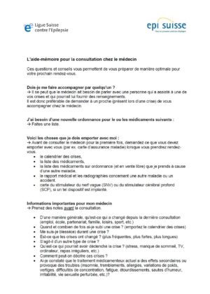 L'aide-mémoire pour la consultation chez le médecin